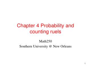 Chapter 4 Probability and counting ruels