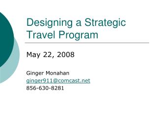 Designing a Strategic Travel Program