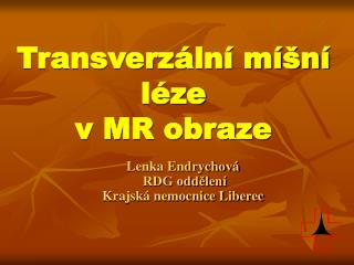 Transverzální míšní léze v MR obraze