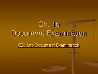 Ch. 16 Document Examination