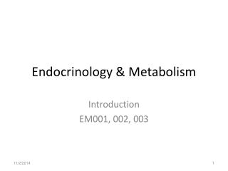 Endocrinology &amp; Metabolism