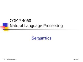 COMP 4060 Natural Language Processing