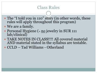 Class Rules