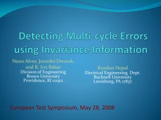 Detecting Multi-cycle Errors using Invariance Information