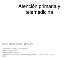 Atención primaria y telemedicina