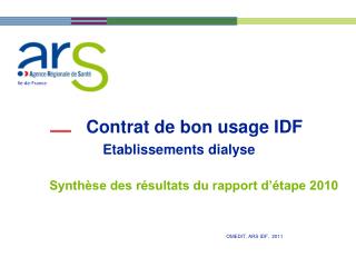 Contrat de bon usage IDF Etablissements dialyse