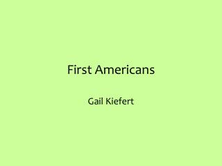 First Americans