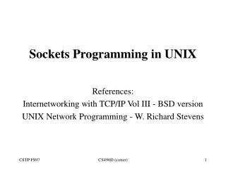 Sockets Programming in UNIX