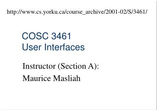 COSC 3461 User Interfaces