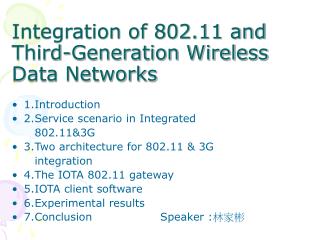 Integration of 802.11 and Third-Generation Wireless Data Networks