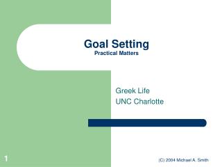 Goal Setting Practical Matters