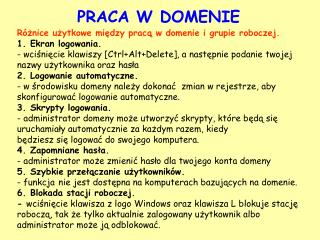 PRACA W DOMENIE