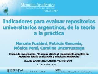 Jornada Virtual Acceso Abierto Argentina 2011 27 de octubre de 2011