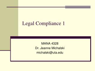 Legal Compliance 1
