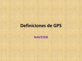 Definiciones de GPS