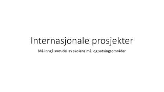 Internasjonale prosjekter