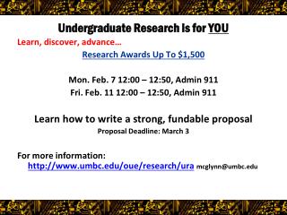 Undergraduate Research is for YOU