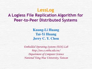 LessLog A Logless File Replication Algorithm for Peer-to-Peer Distributed Systems