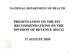 NATIONAL DEPARTMENT OF HEALTH