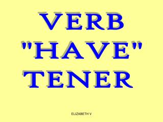 VERB &quot;HAVE&quot; TENER