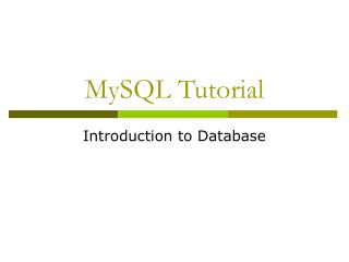 MySQL Tutorial