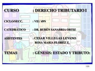 CURSO		: DERECHO TRIBUTARIO I CICLO/SECC.		: VII / 49N CATEDRÁTICO	: DR. RUBÉN SANABRIA ORTIZ