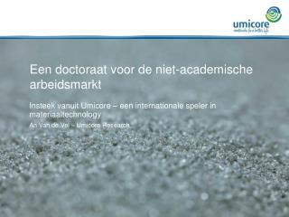 Een doctoraat voor de niet-academische arbeidsmarkt