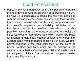 Load Forecasting