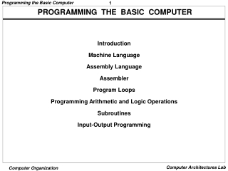 PROGRAMMING THE BASIC COMPUTER