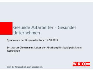 Gesunde Mitarbeiter – Gesundes Unternehmen