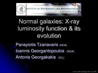 Normal galaxies: X-ray luminosity function &amp; its evolution