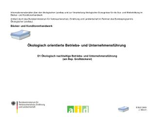 Ökologisch orientierte Betriebs- und Unternehmensführung