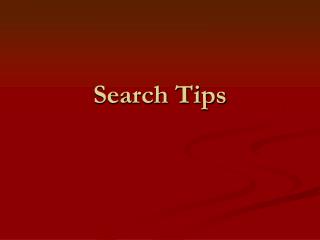 Search Tips