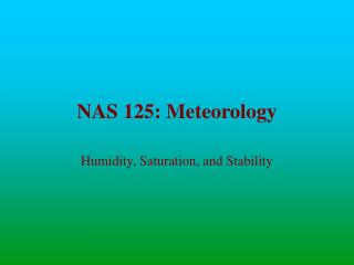 NAS 125: Meteorology