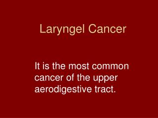 Laryngel Cancer