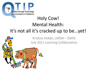 Holy Cow! Mental Health: It’s not all it’s cracked up to be…yet!