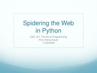 Spidering the Web in Python