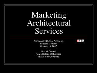 Marketing Architectural Services