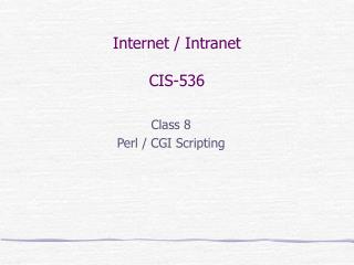 Internet / Intranet CIS-536
