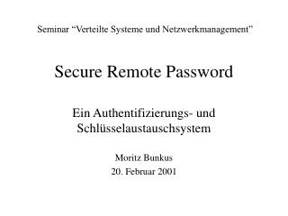 Secure Remote Password