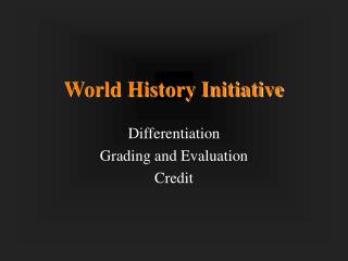 World History Initiative