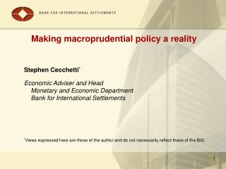 Making macroprudential policy a reality