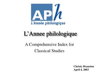 L’Annee philologique