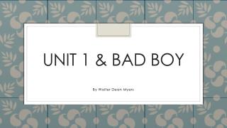Unit 1 &amp; BAD BOY