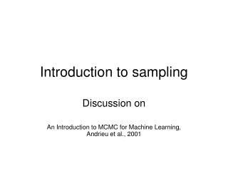 Introduction to sampling