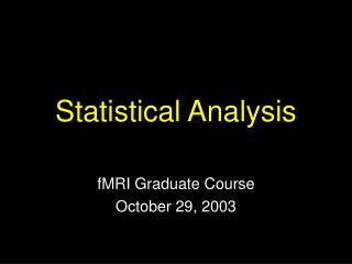 Statistical Analysis