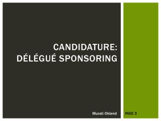 Candidature: Délégué Sponsoring
