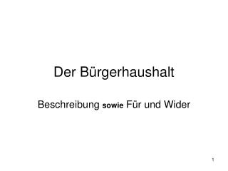 Der Bürgerhaushalt