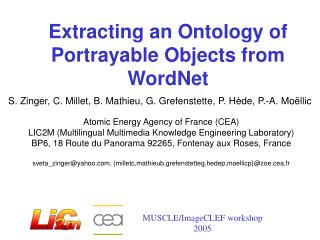 Extracting an Ontology of Portrayable Objects from WordNet