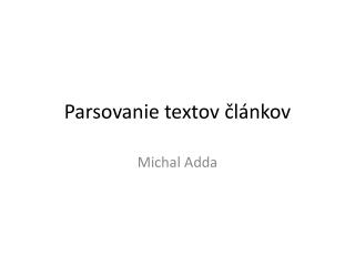 Parsovanie textov článkov